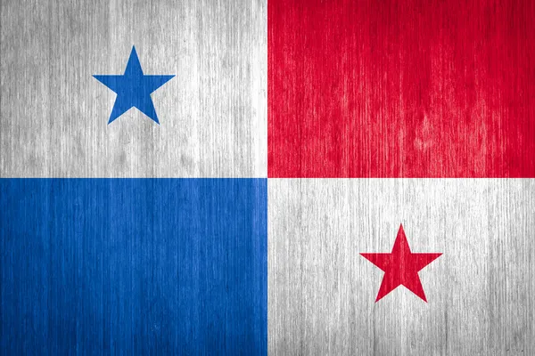 Panama Drapeau sur fond bois — Photo