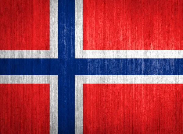 Norvège Drapeau sur fond bois — Photo