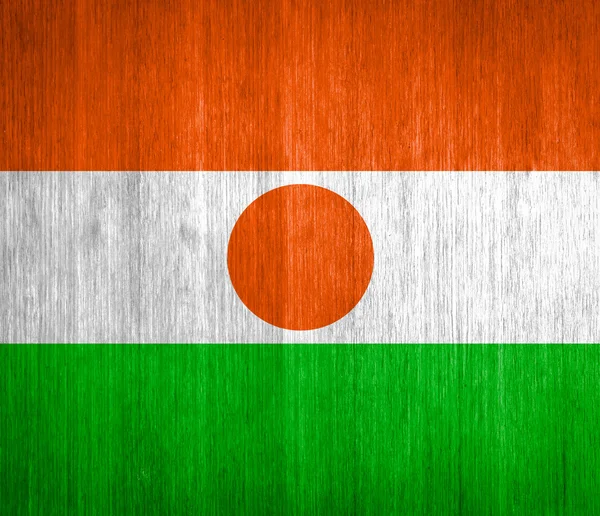 Niger Flag on wood background — Stock Photo, Image