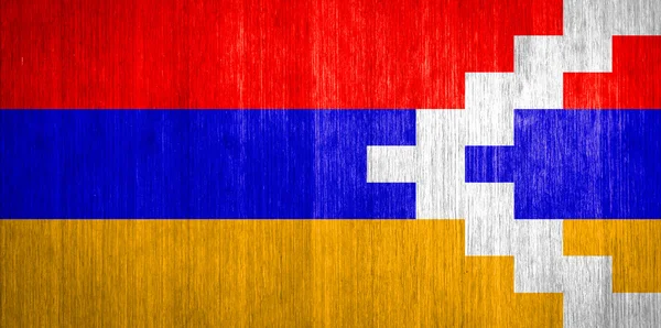 Прапор Нагірно Карабаської Республіки на деревини фон — стокове фото