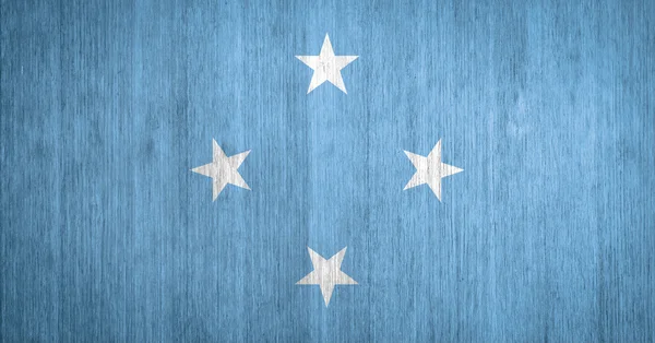 Micronesia Bandera sobre fondo de madera — Foto de Stock