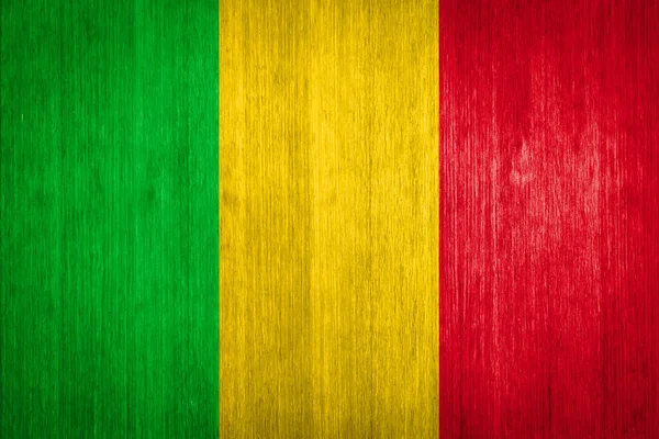 Malis flagga på trä bakgrund — Stockfoto