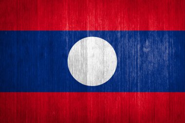 Laos bayrağı ahşap zemin üzerinde