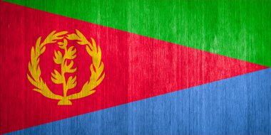 Eritre bayrak ahşap zemin üzerinde