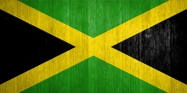 牙买加国旗在木材的背景上 — 图库照片