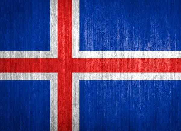 Islande Drapeau sur fond bois — Photo