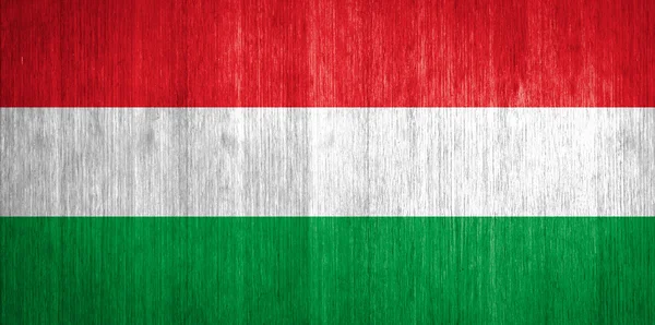 Hungary Flag on wood background — Stock Photo, Image