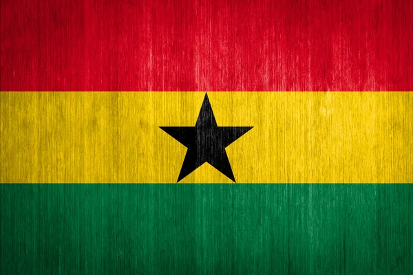 Ghana flagga på trä bakgrund — Stockfoto