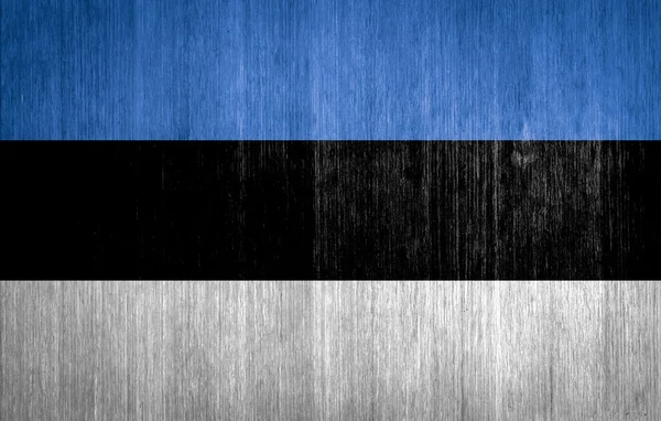 Estónia Bandeira sobre fundo de madeira — Fotografia de Stock