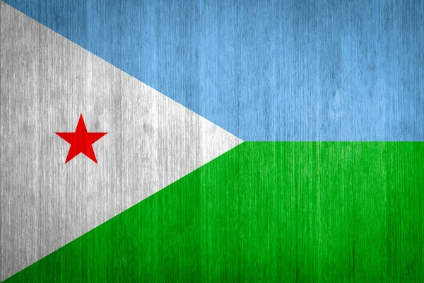 Djibouti Flag on wood background — Stock Photo, Image