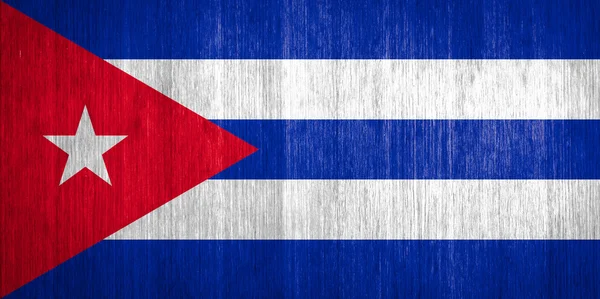 Cuba Bandeira sobre fundo de madeira — Fotografia de Stock