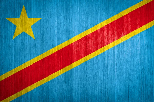 Congo flag on wood background — Stock Photo, Image