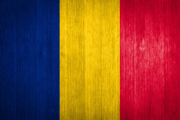 Tchad Drapeau sur fond bois — Photo