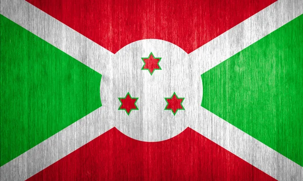 Burundi Flag on wood background — Stock Photo, Image