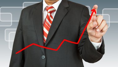 bir çizgi çekerek işadamı