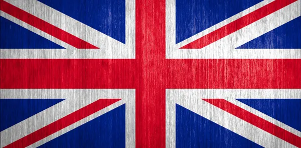 나무 바탕에 영국 국기 — 스톡 사진