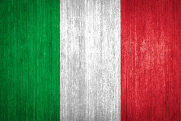 Italia Bandiera su fondo legno Foto Stock