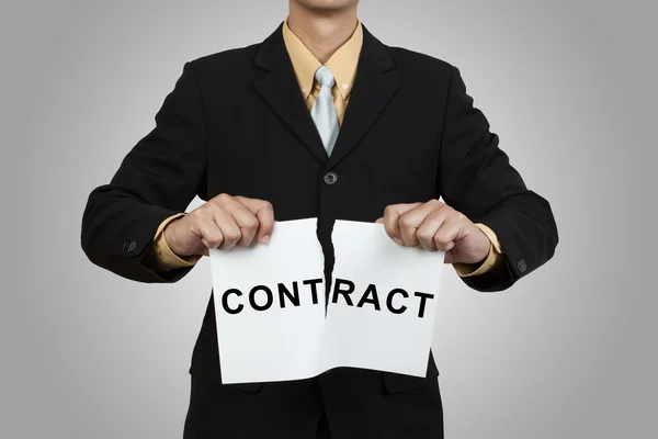 Businessman break contract — Stock Photo, Image