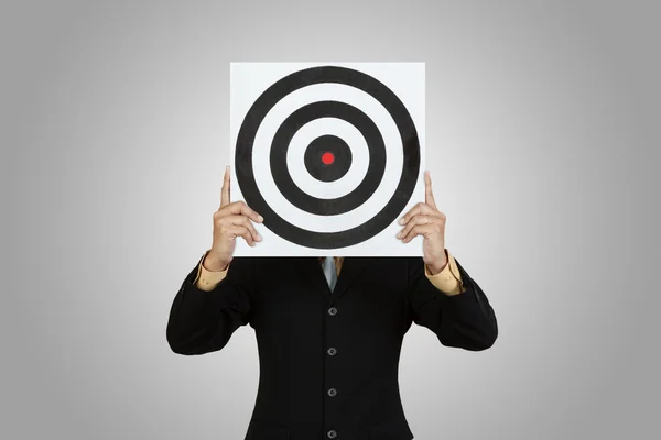 Businessman with target board — Stock Photo, Image