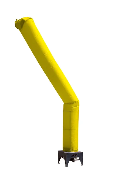 Yellow sky tube balloon display stand — Stock Photo, Image