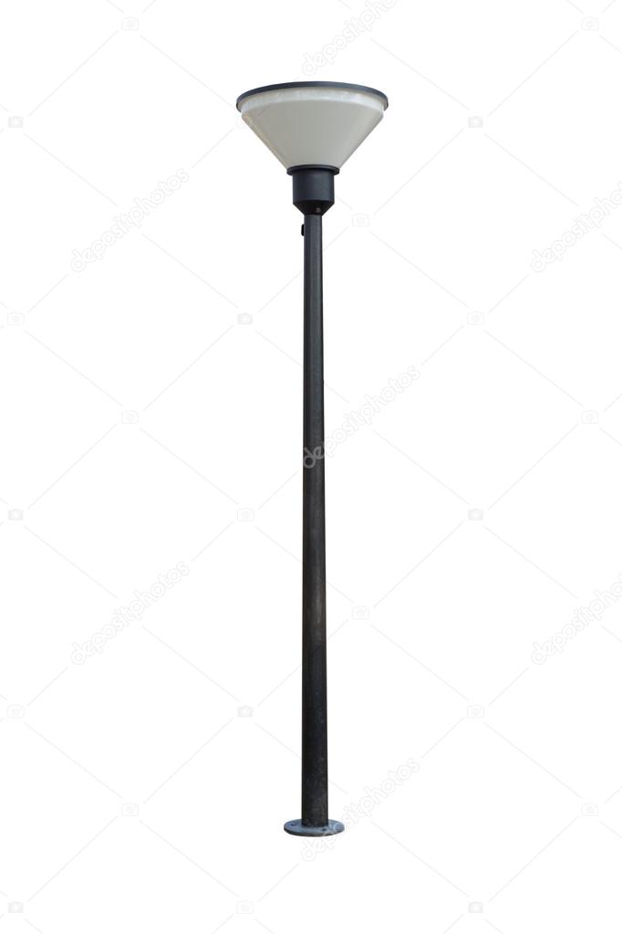 Black street lamp isolated on white background