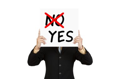 işadamı göster ifadeler Evet Kağıt tahtası üzerinde