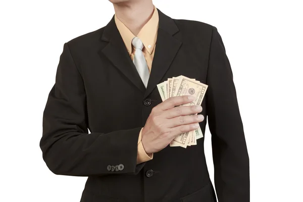 Businessman show cash in dollar — Stock Photo, Image