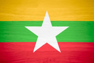 ahşap doku Myanmar bayrağı