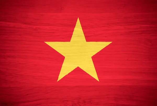 Bandiera Vietnam su texture di legno — Foto Stock