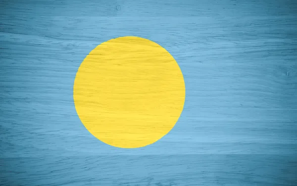Palau flagga på trä textur — Stockfoto
