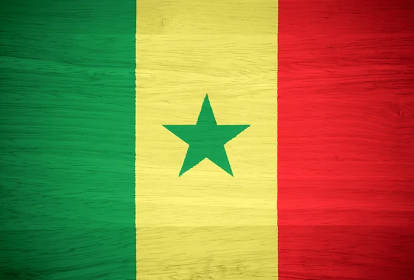 Senegal flag on wood texture — Stock Photo, Image