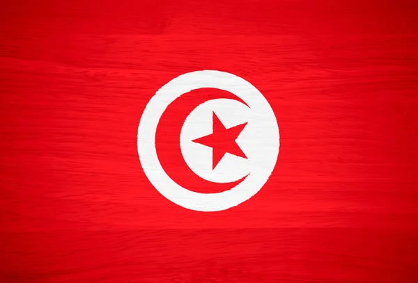 Bandera de Túnez sobre textura de madera —  Fotos de Stock