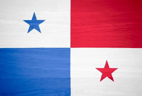 Bandeira do Panamá em textura de madeira — Fotografia de Stock