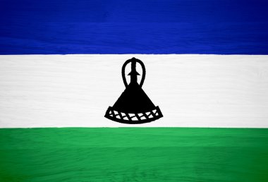 ahşap doku Lesoto bayrağı