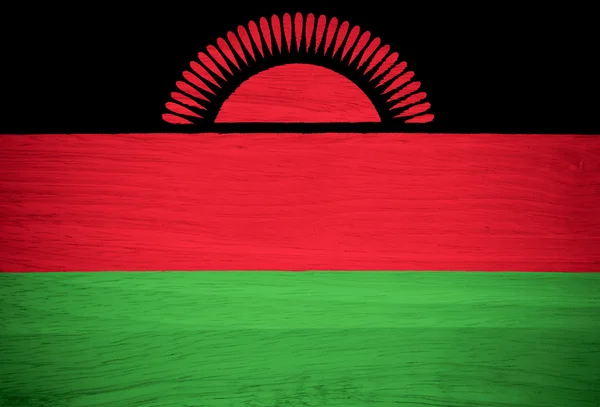 Bandeira do Malawi em textura de madeira — Fotografia de Stock