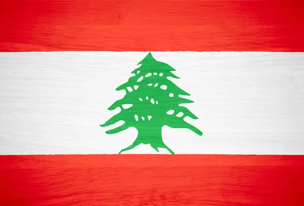 Ливанский флаг на деревянной текстуре — стоковое фото