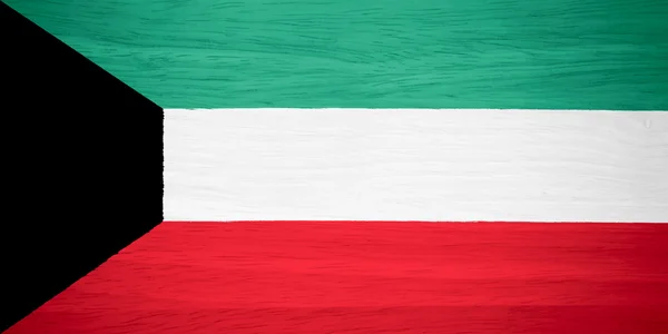 Kuwait Flagge auf Holz Textur — Stockfoto