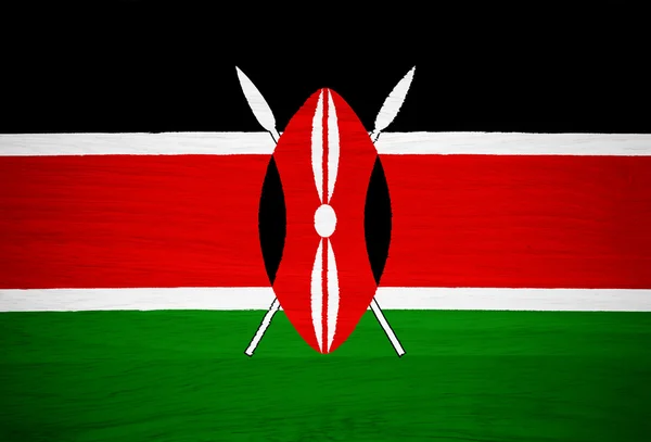 Bandera de Kenia sobre textura madera — Foto de Stock