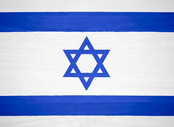 Bandera de Israel sobre textura de madera — Foto de Stock