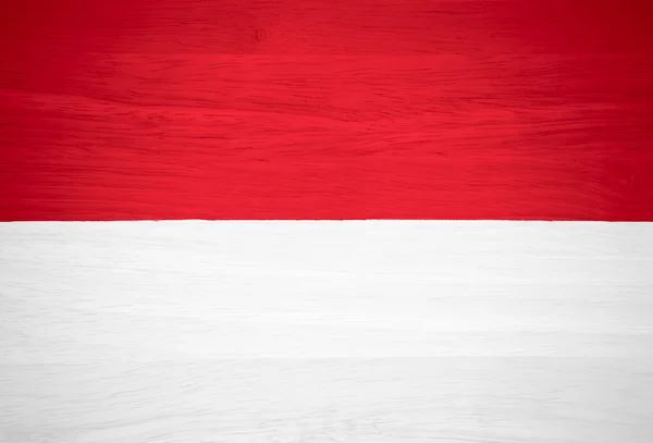 Indonesien Flagge auf Holz Textur — Stockfoto