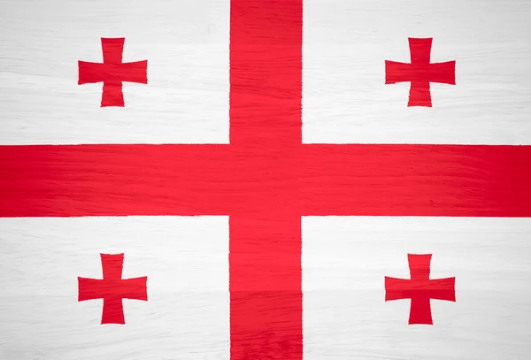 Georgien flagga på trä textur — Stockfoto