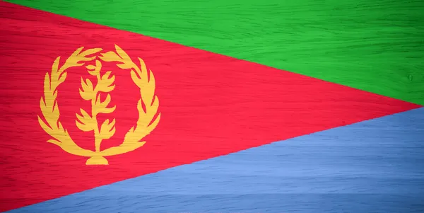 Eritrea flag on wood texture — Stock Photo, Image