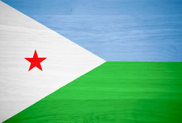 Bendera Djibouti pada tekstur kayu — Stok Foto