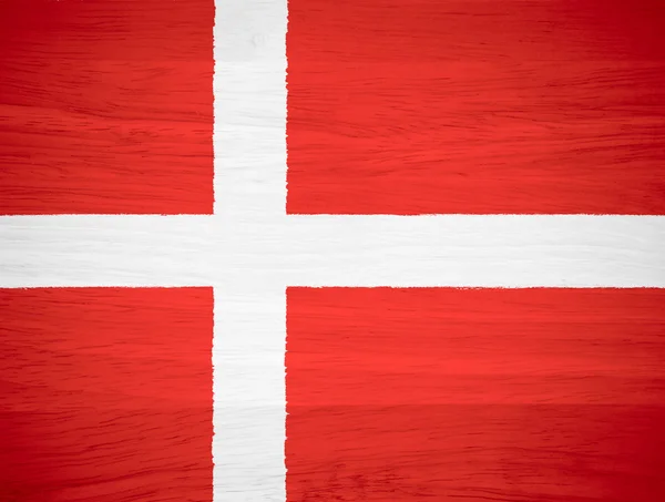 ウッド テクスチャのデンマークの旗 — ストック写真