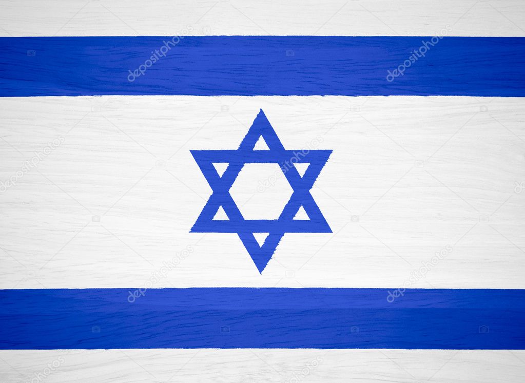Israel flag on wood texture