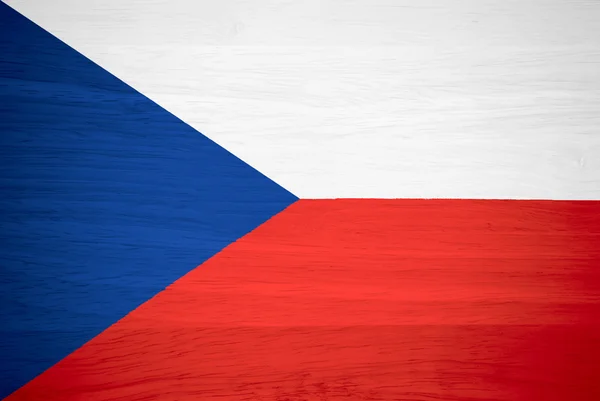 Tjeckiens flagga på träets struktur — Stockfoto