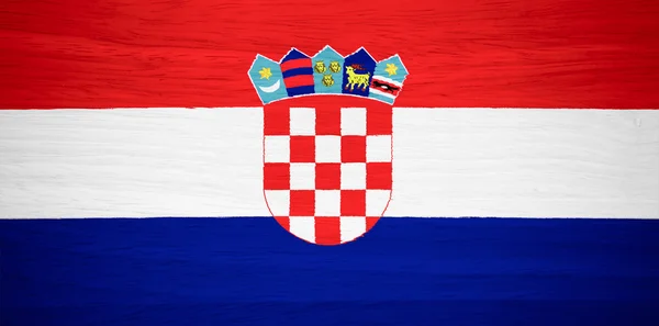 Bandera de Croacia sobre textura de madera —  Fotos de Stock