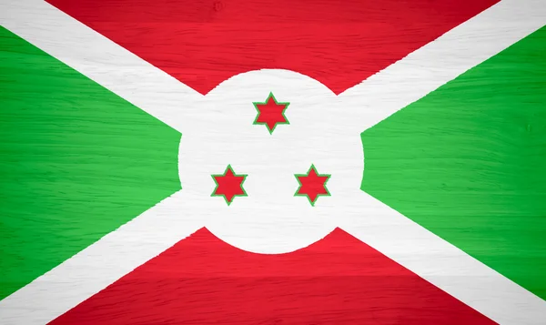 Burundi flag on wood texture — Stock Photo, Image