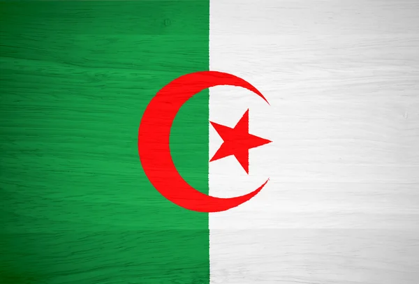 Algeria flag on wood texture — Stock Photo, Image