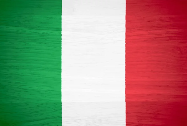 Vlajka Itálie na texturu dřeva — Stock fotografie